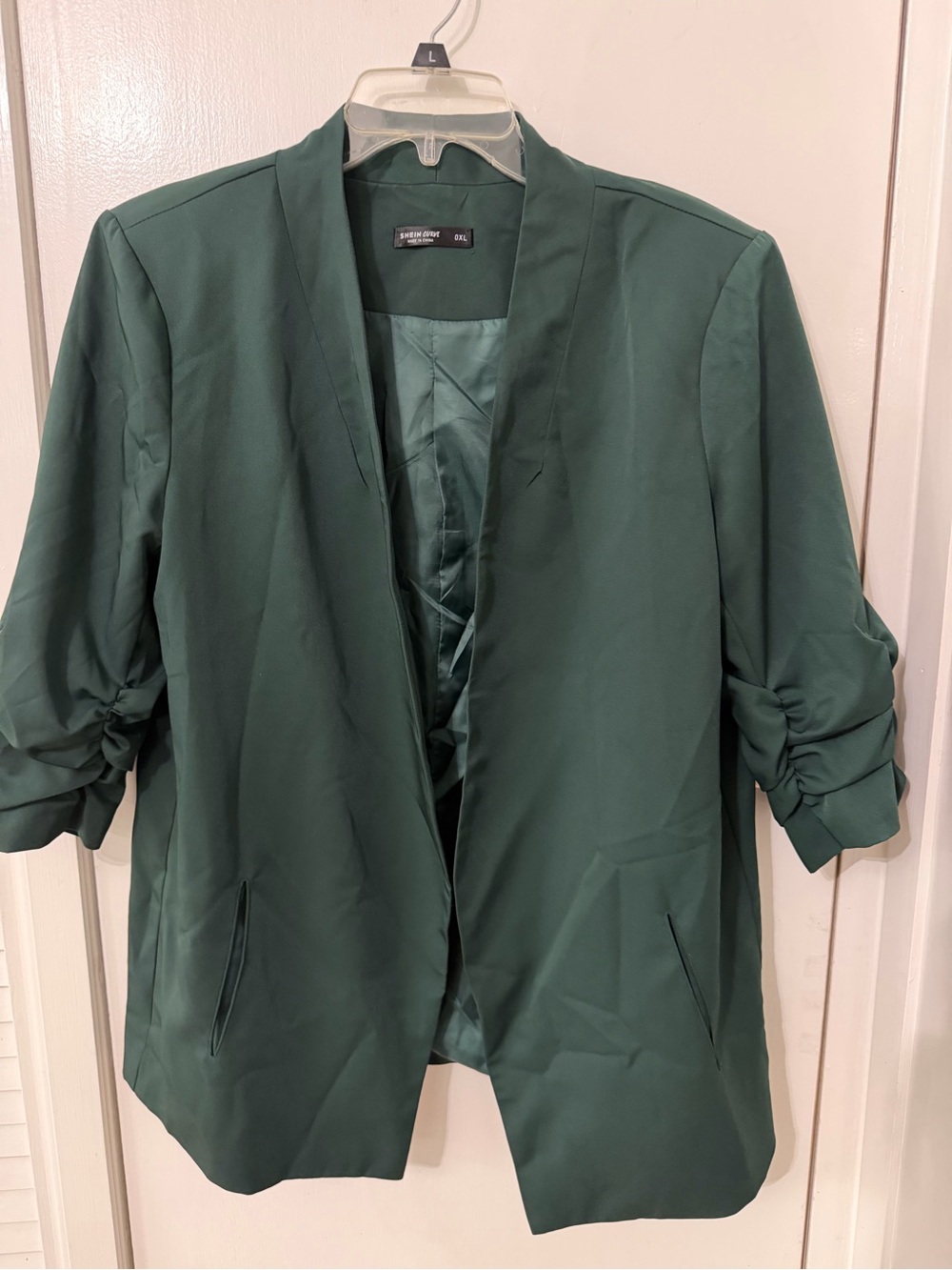 Forest Green Open-Front Blazer Jacket